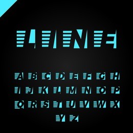 express service font. fast speed lines alphabet.vector.