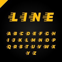 express service font. fast speed lines alphabet.vector.