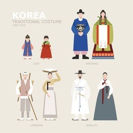 korea traditional identity costume vector illustration flat design