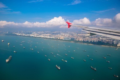 strait of malacca on the plane