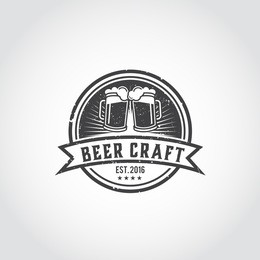 craft beer vector logo, symbol or label template. illustrator eps.10