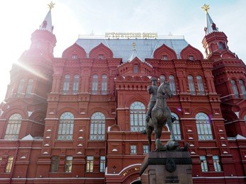 statue of marshal georgy zhukov on horseback, moscow, russia
