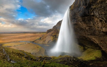 long exposure of seljalandsfoss waterfall in iceland