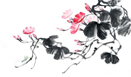 flower painting .traditional chinese painting.