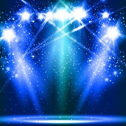 stage, light, spotlight, empty scene illustration easy all editable