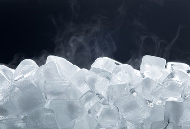 ice cubes isolated on black background