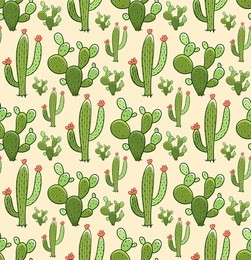 cactus seamless pattern. vector colorful illustration