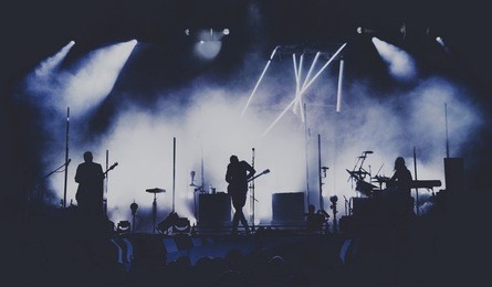 bands silhouettes on a concert