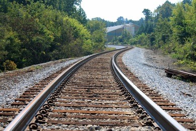 closeup railroad tracks