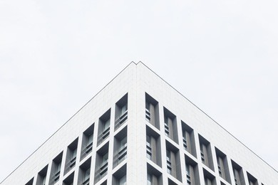 modern architecture roof of building, white high key minimalist image