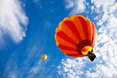 colorful hot air balloons in flight