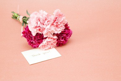carnation's bouquet with message card