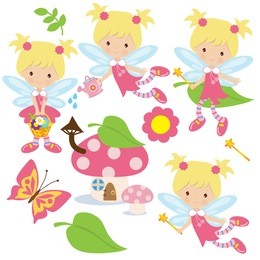 garden fairy vector cartoon illustration