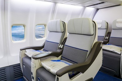inside airplane view 