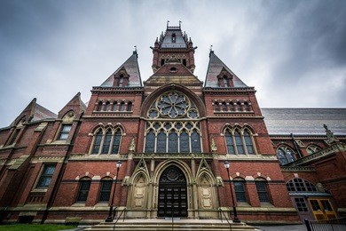 the harvard memorial hall, at harvard university, in cambridge, massachusetts.