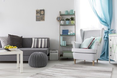 comfortable and adorable living room with cozy places for rest