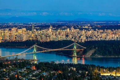 vancouver downtown from west vancouver at twilight time