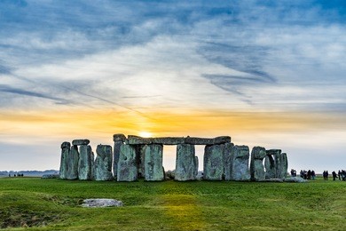 sunset at the stonehenge