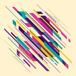 abstract style composition with geometric shapes in various colors. vector illustration.