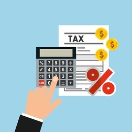 tax time flat line icons vector illustration design