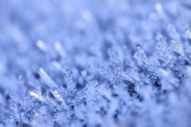macro view of frost with a blue tint applied