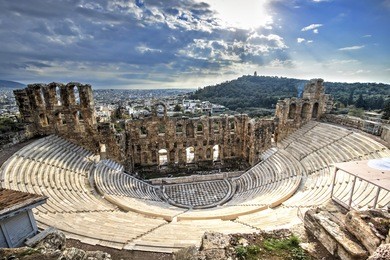 the odeon of herodes atticus theatre in athens, greece
