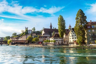 historical city center of lucerne in a beautiful summer day, switzerland