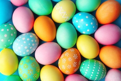 colorful easter eggs background