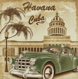 cuba retro poster.
