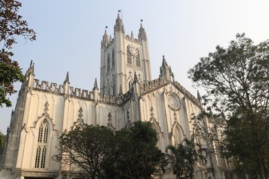 st pauls cathedral is a anglican cathedral in kolkata - landmarks, palace, place, india, indian