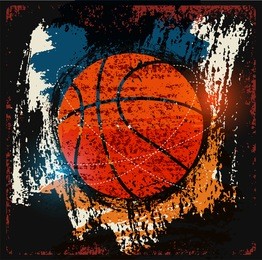 basketball typographical vintage grunge style poster. retro vector illustration.
