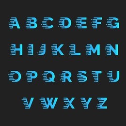 font with motion effect. speed typeface. modern typography alphabet