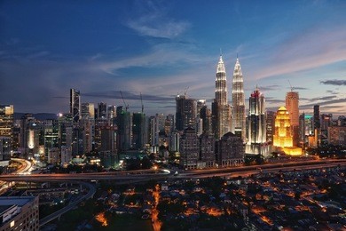 blue in kuala lumpur, malaysia