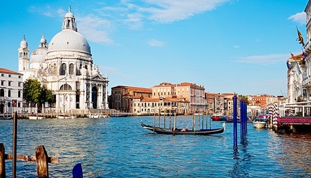 grand canal and basilica santa maria della salute, venice, italy