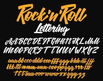 rock n roll lettering vector font aphabet