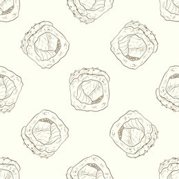  seamless pattern sushi hamachi rolls, sketch