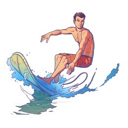 vector illustration of a surfer