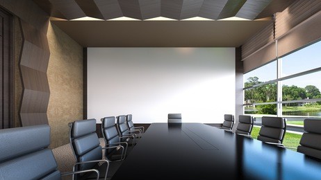 an empty meeting room / 3d rendering