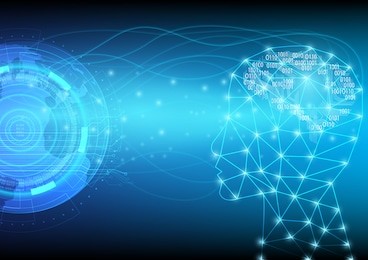 abstract digital and technology background. artificial intelligence with futuristic of world communication.