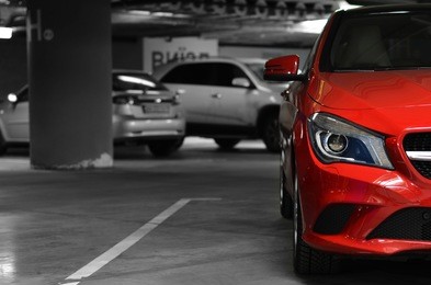 car parked on the underground parking