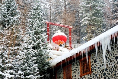 snow village harbin, china.