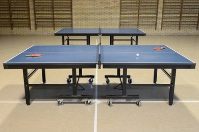 table tennis in the sports hall