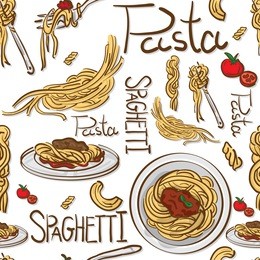 pattern italian foods pasta spaghetti drawing graphic  design objects background