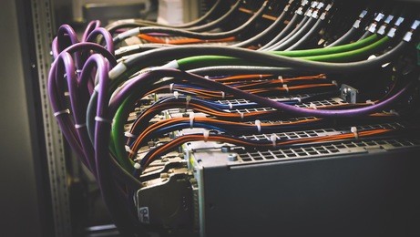 electric wires in the control box center