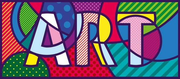 art pop art illustration. pop-art design. template for art gallery, art studio, school of the arts. 