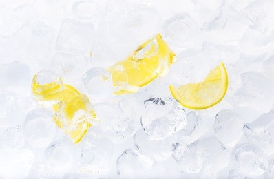 ice and lemon background.
