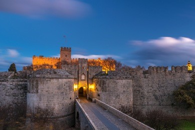 the d' amboise gate is a grand gate just below the palace of the grand master in rhodes, greece