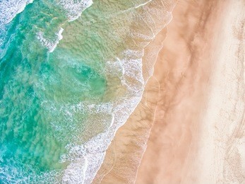 aerial view of a sandy beach