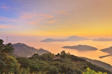 east lamma channel at sunset  from nam long shan