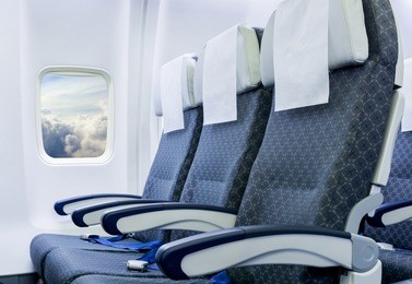 airplane seats in the cabin economy class